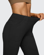 G4Free - Fleece Lined High-Waist Flare Work Pants -GF23A192CA-S