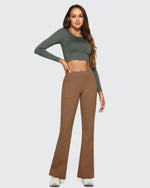 G4Free - Fleece Lined High-Waist Flare Work Pants -GF23A192CA-S