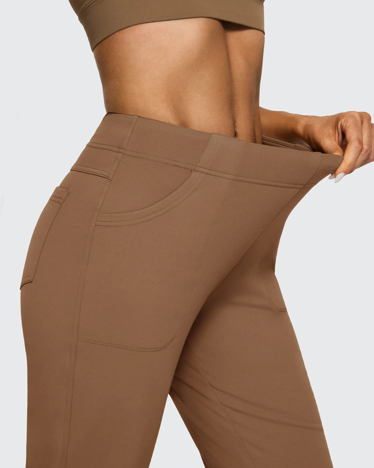 G4Free - Fleece Lined High-Waist Flare Work Pants -GF23A192CA-S