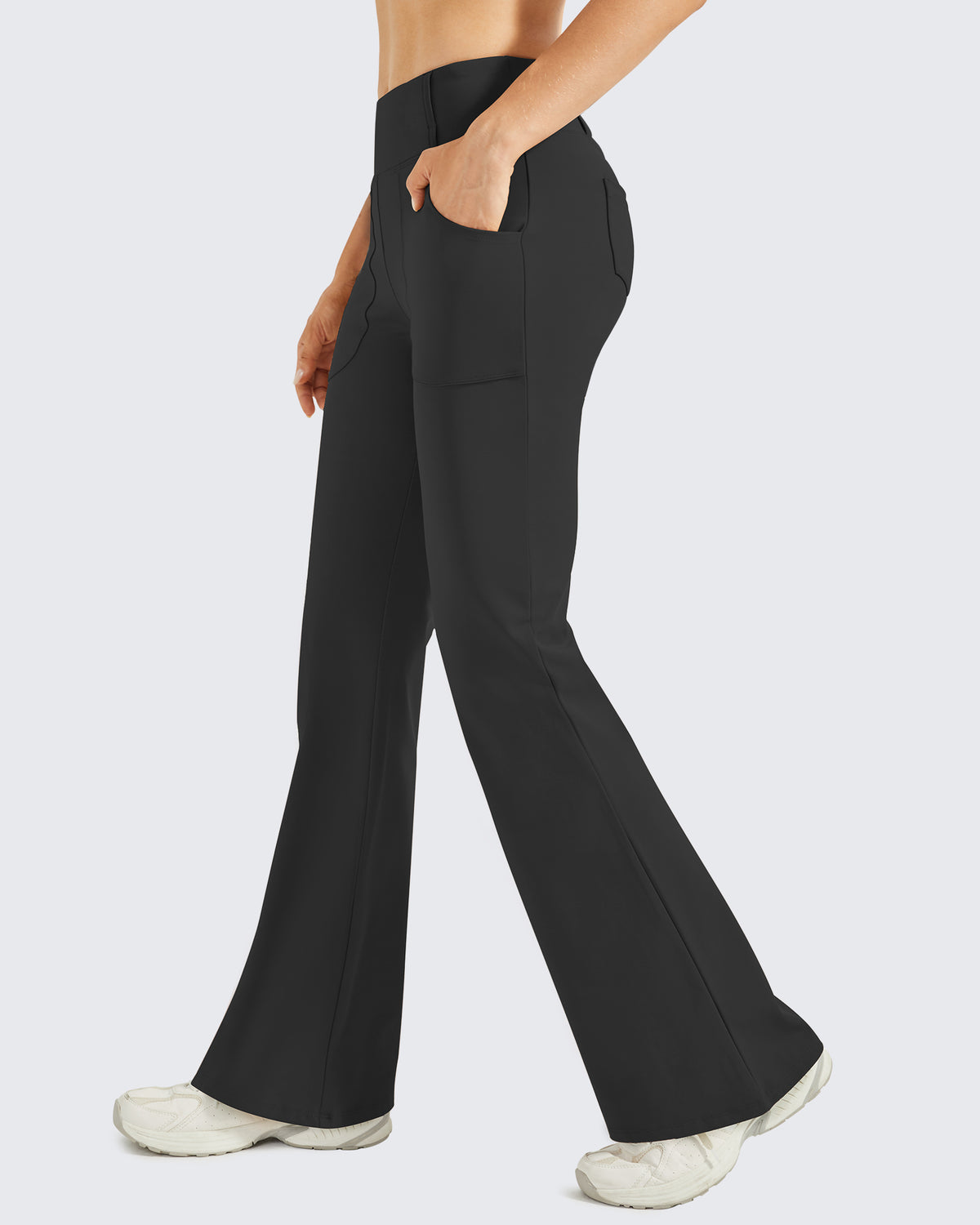 G4Free - Fleece Lined High-Waist Work Flare Pants -GF23A175AA-S