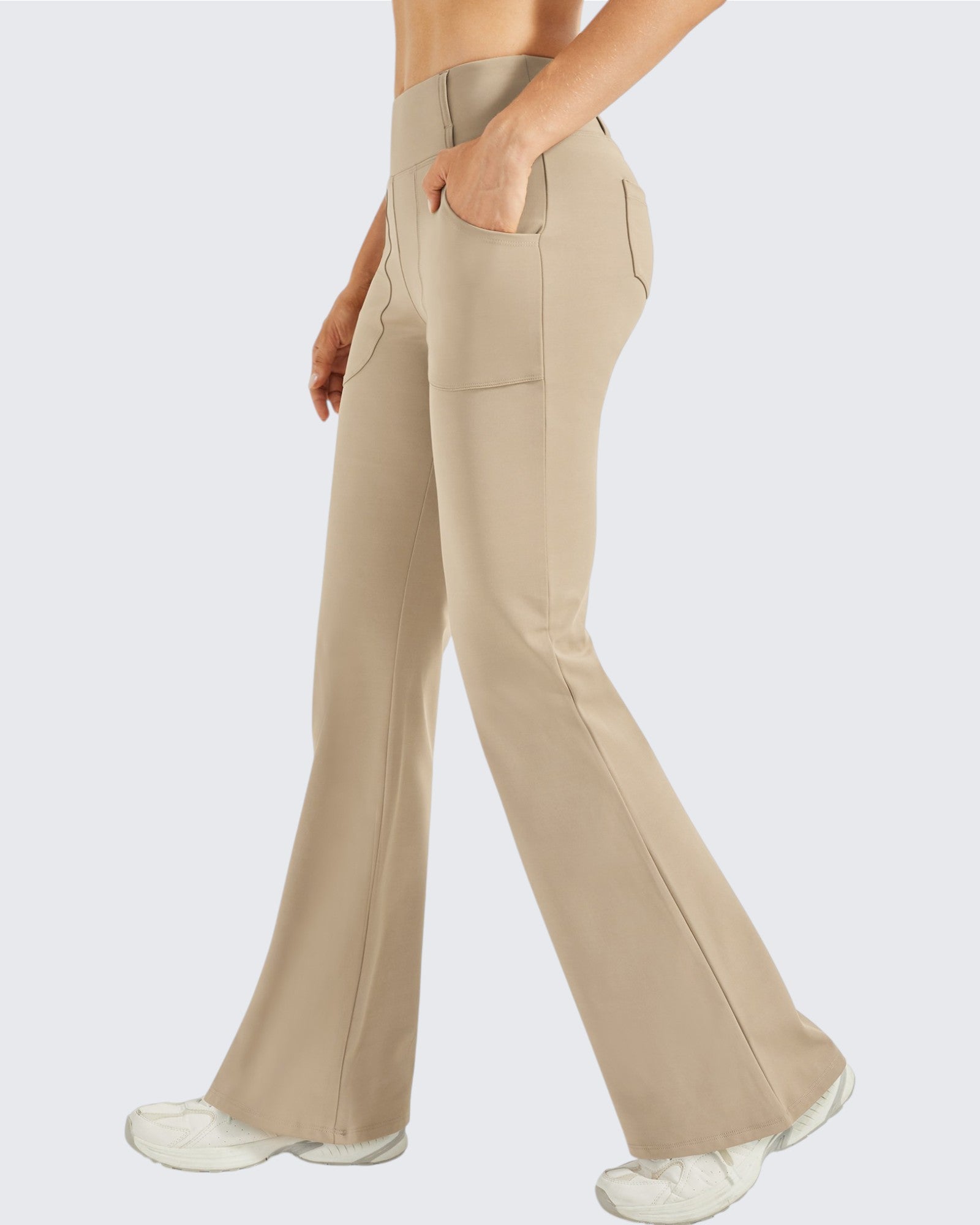 G4Free - Fleece Lined High-Waist Work Flare Pants -GF23A175AA-S