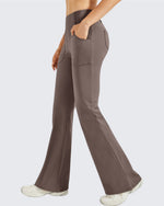 G4Free - Fleece Lined High-Waist Work Flare Pants -GF23A175AA-S