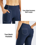 G4Free - Fleece Lined High-Waist Work Flare Pants -GF23A175AA-S