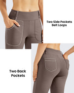 G4Free - Fleece Lined High-Waist Work Flare Pants -GF23A175AA-S