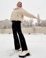 G4Free - Fleece Lined High-Waist Work Flare Pants -GF23A175AA-S