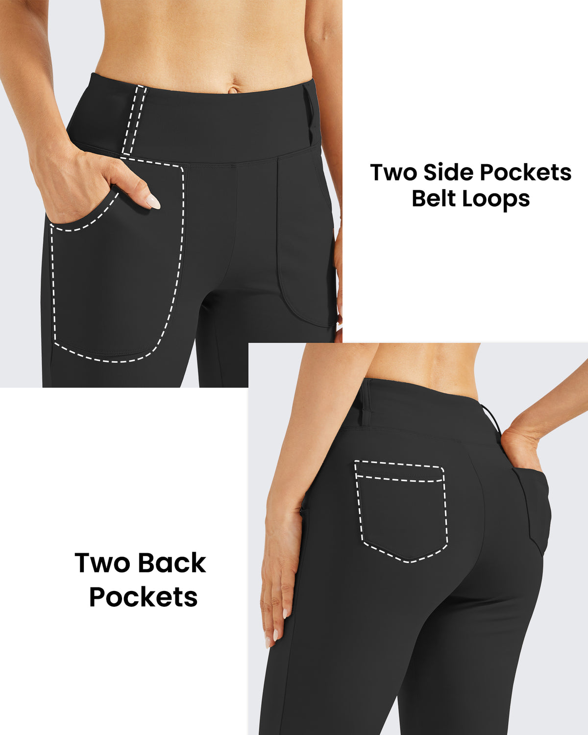 G4Free - Fleece Lined High-Waist Work Flare Pants -GF23A175AA-S