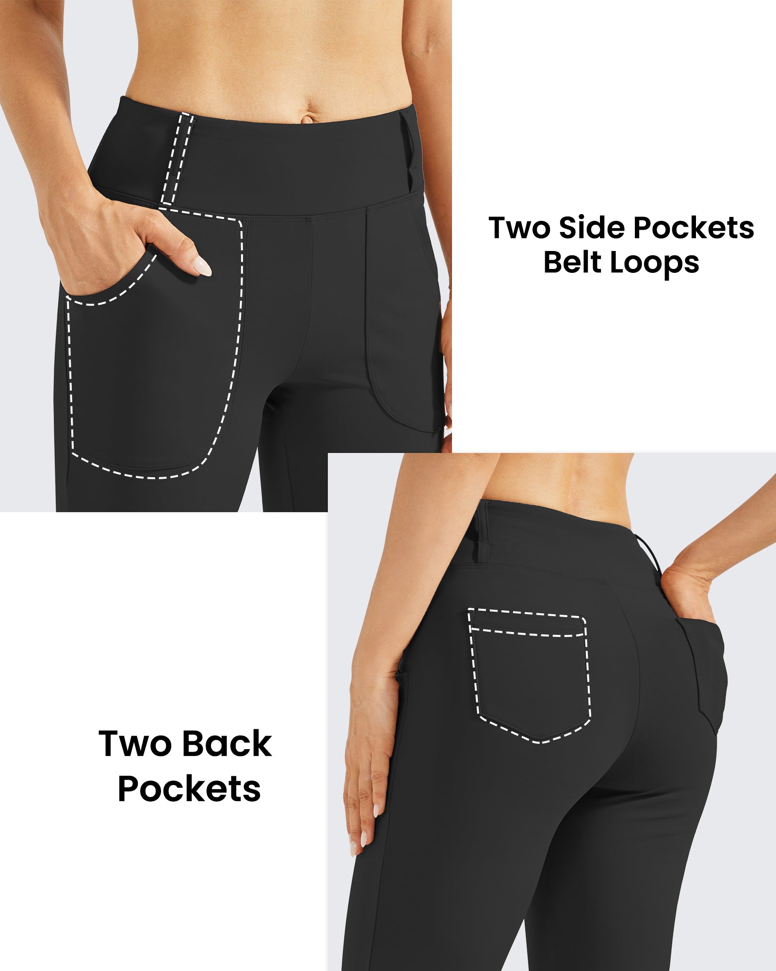 G4Free - Fleece Lined High-Waist Work Flare Pants -GF23A175AA-S
