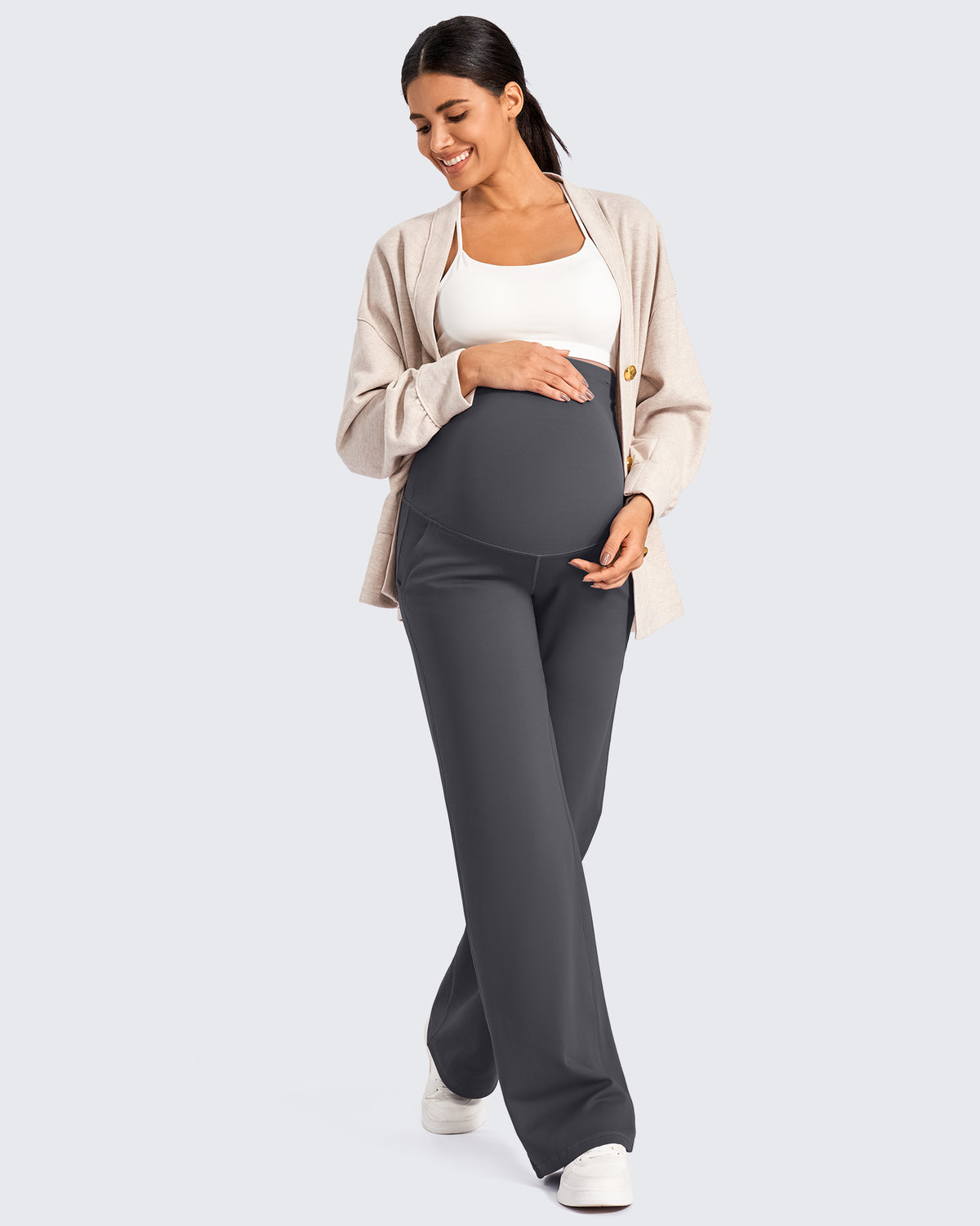 G4Free - Fleece-Lined Maternity Warm Work Trousers -GF25JY298AF-XS