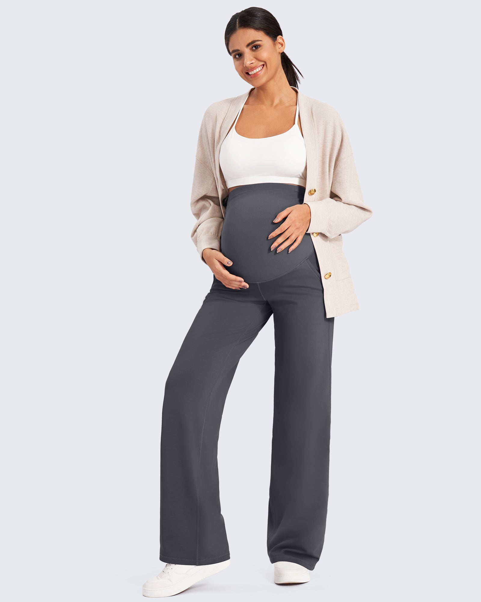 G4Free - Fleece-Lined Maternity Warm Work Trousers -GF25JY298AF-XS