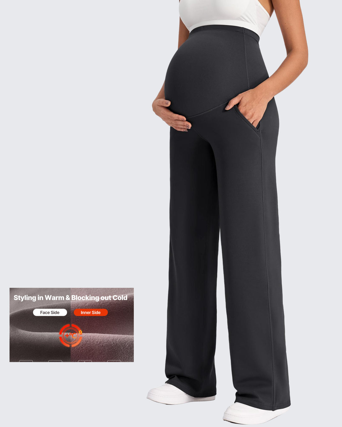 G4Free - Fleece-Lined Maternity Warm Work Trousers -GF25JY298AF-XS