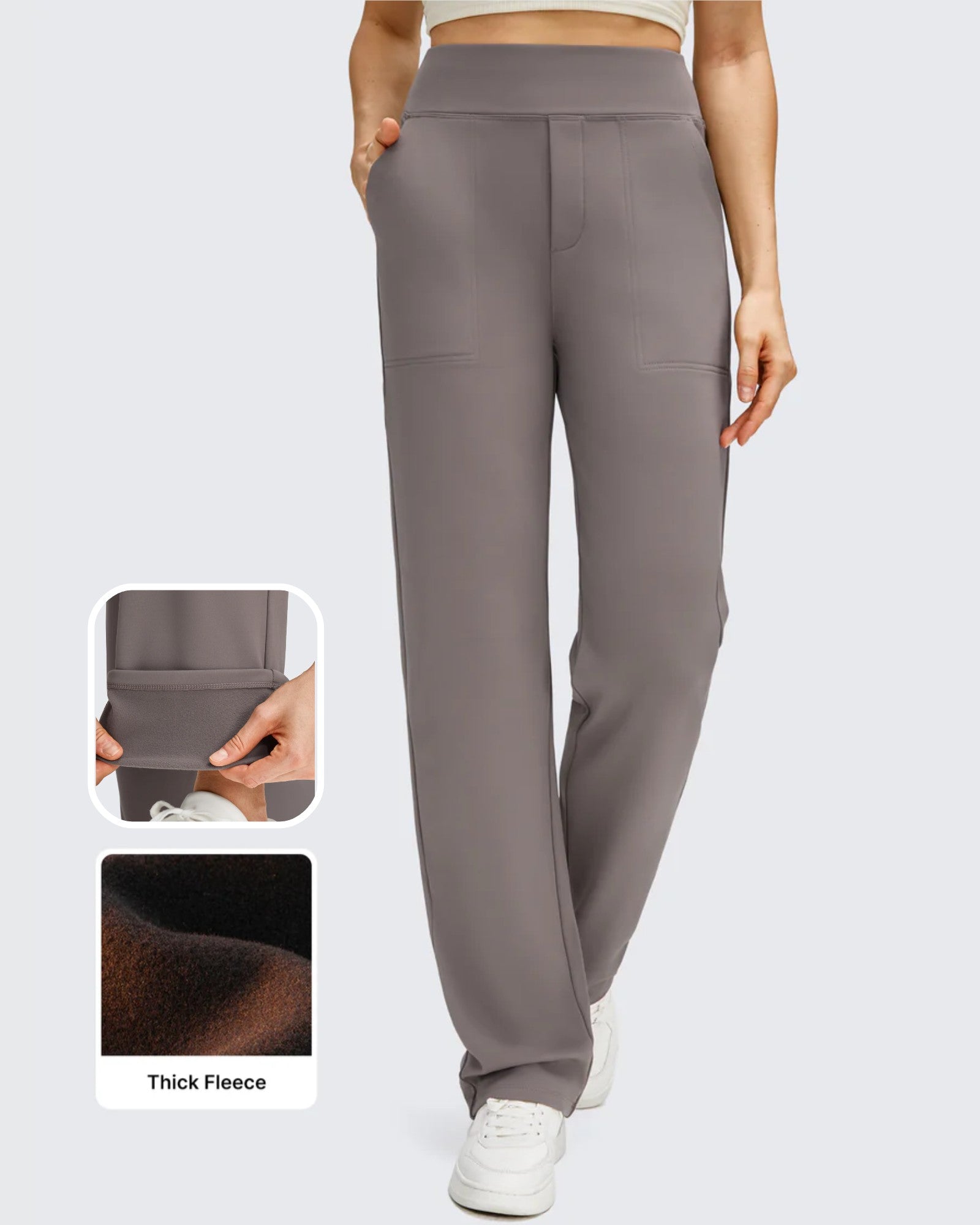 G4Free - Fleece Lined Straight Leg Thermal Work Trousers -GF25D628CF-XS