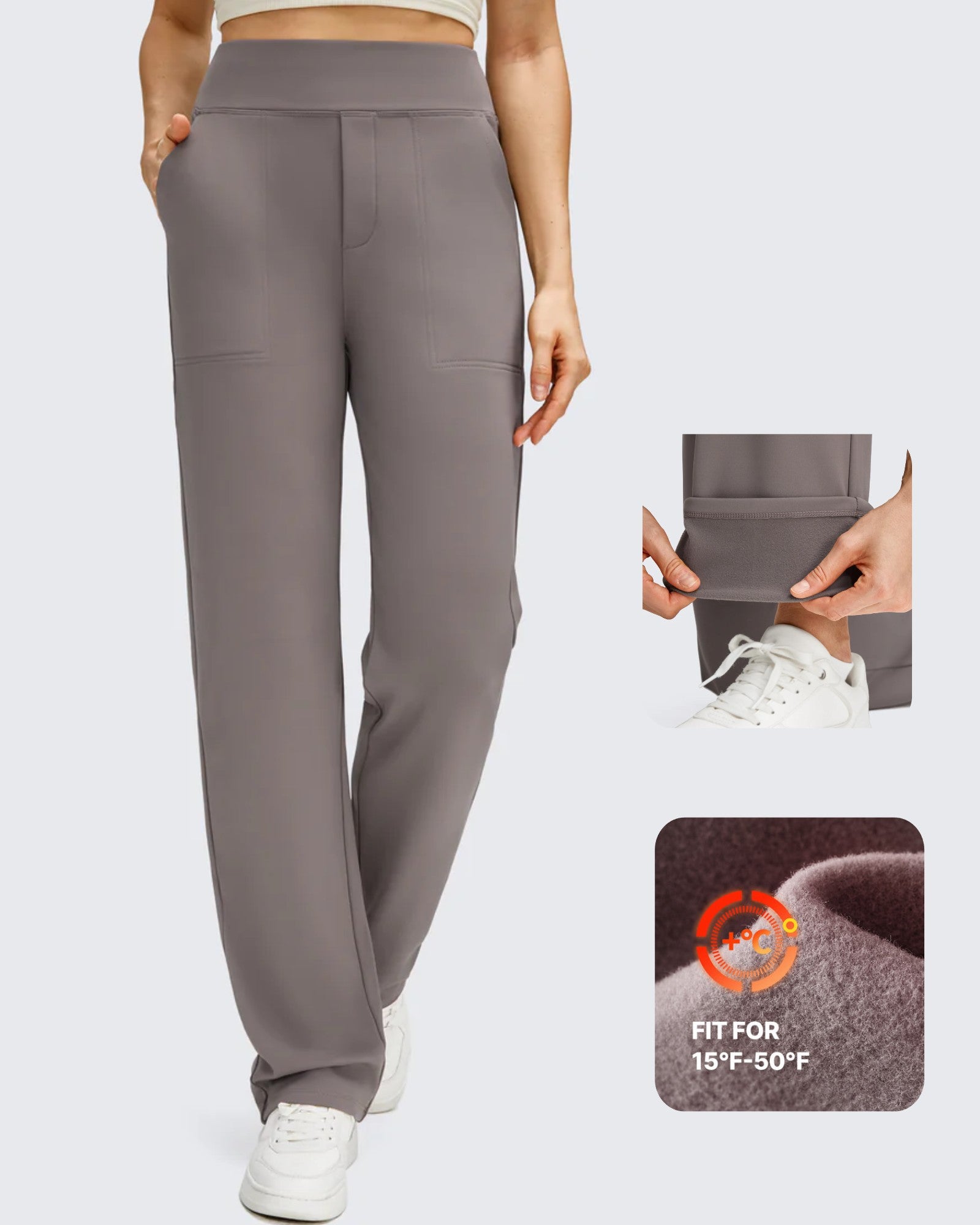 G4Free - Fleece Lined Straight Leg Thermal Work Trousers -GF25D628CF-XS