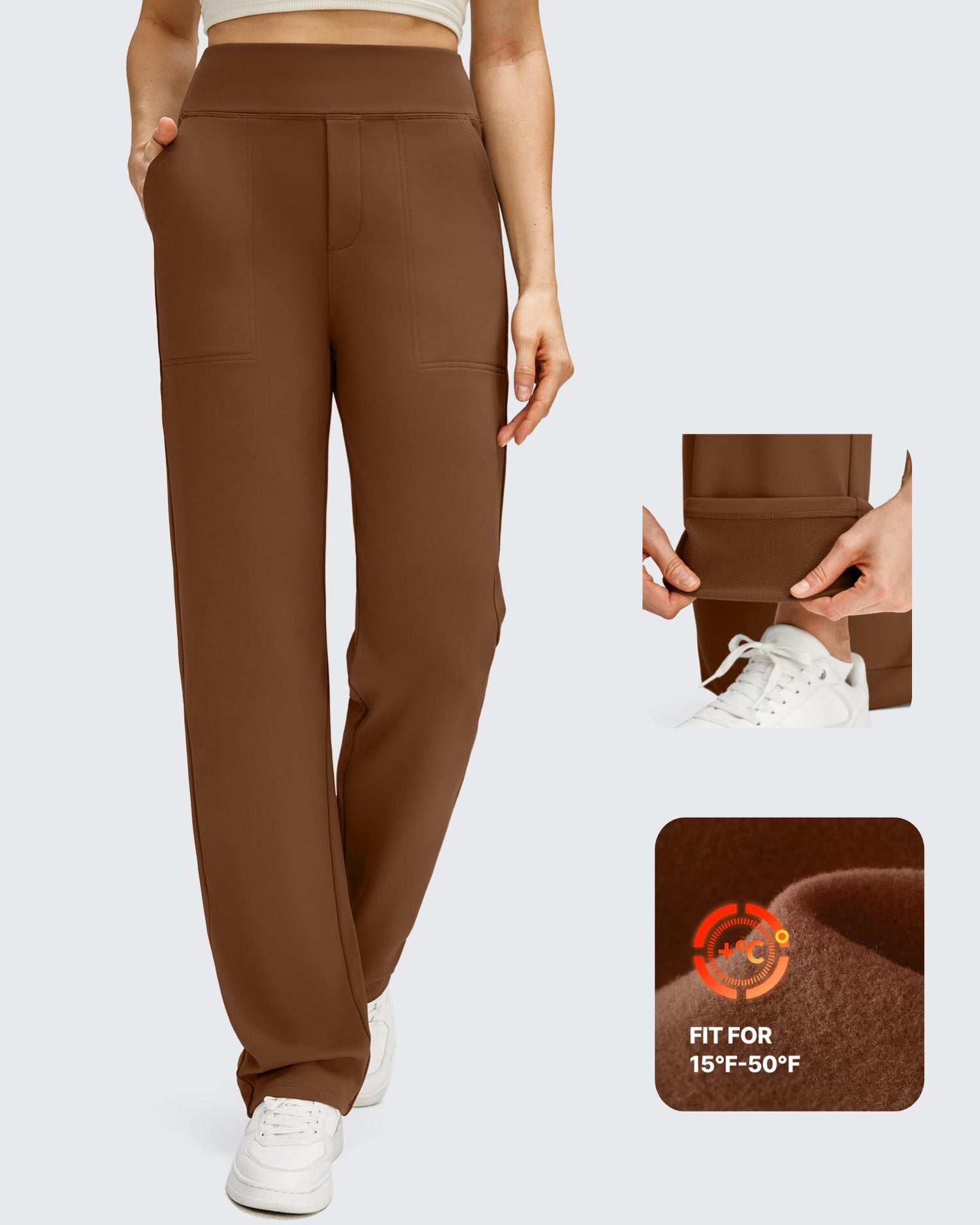 G4Free - Fleece Lined Straight Leg Thermal Work Trousers -GF25D628CF-XS