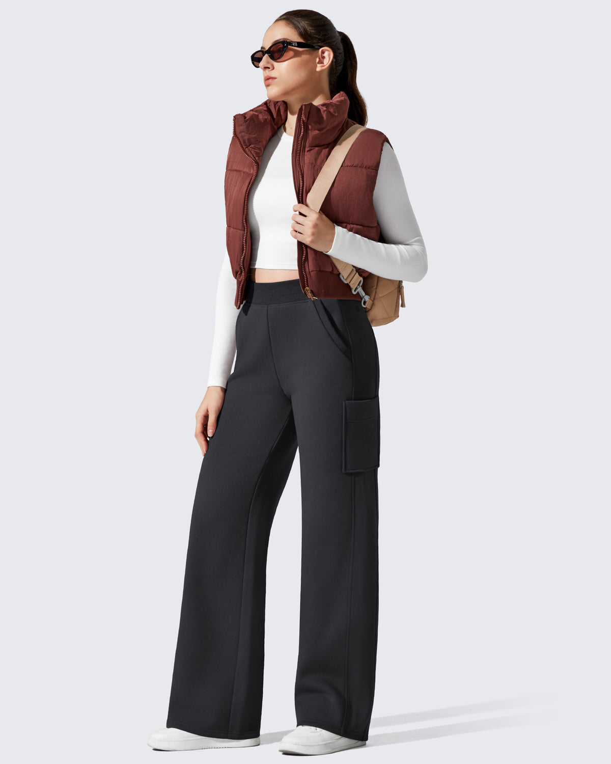 G4Free - Flurrylux Cargo Fleece Lined Thermal Wide Leg Trousers -GF25J731AA-S