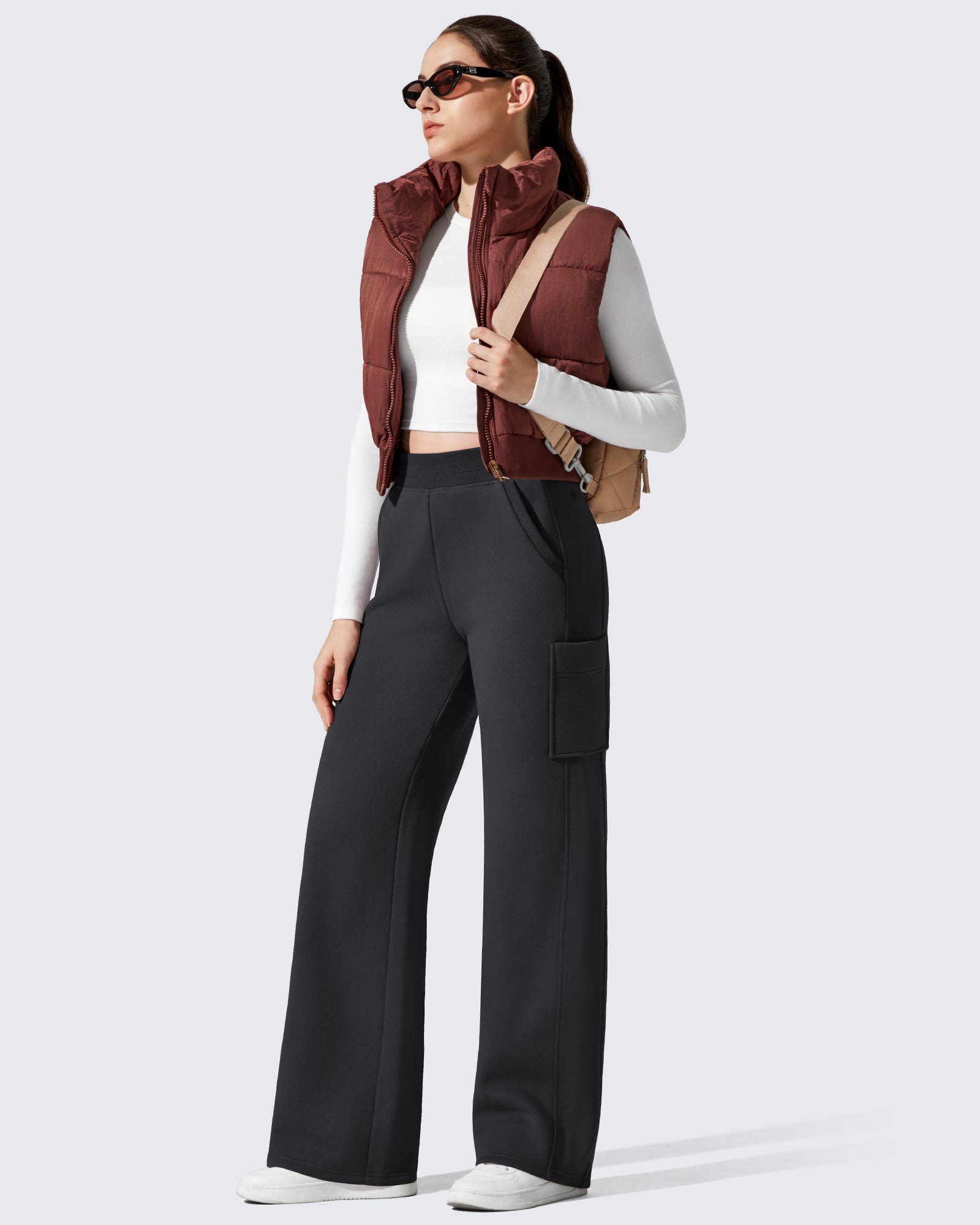 G4Free - Flurrylux Cargo Fleece Lined Thermal Wide Leg Trousers -GF25J731AA-S