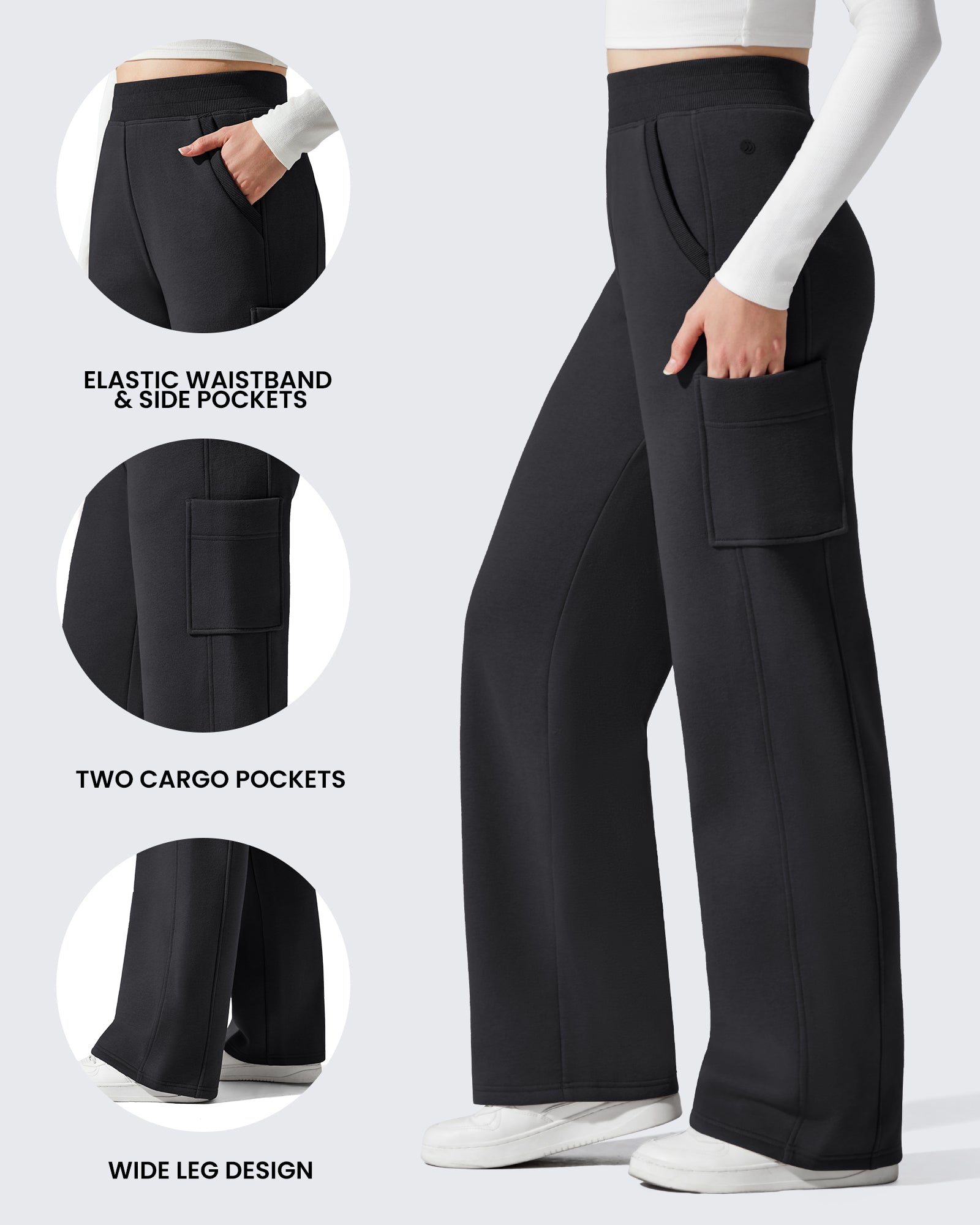 G4Free - Flurrylux Cargo Fleece Lined Thermal Wide Leg Trousers -GF25J731AA-S