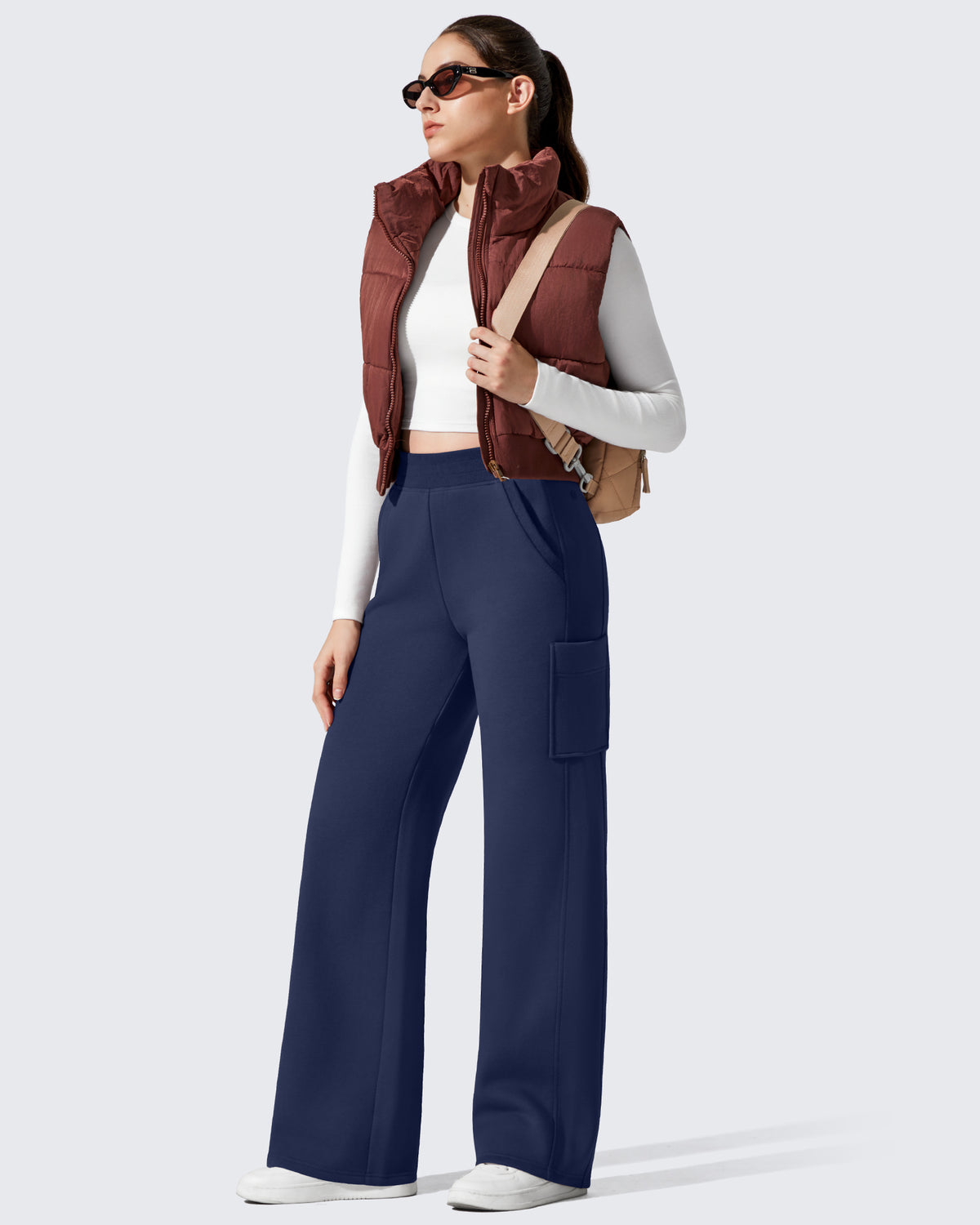 G4Free - Flurrylux Cargo Fleece Lined Thermal Wide Leg Trousers -GF25J731AA-S