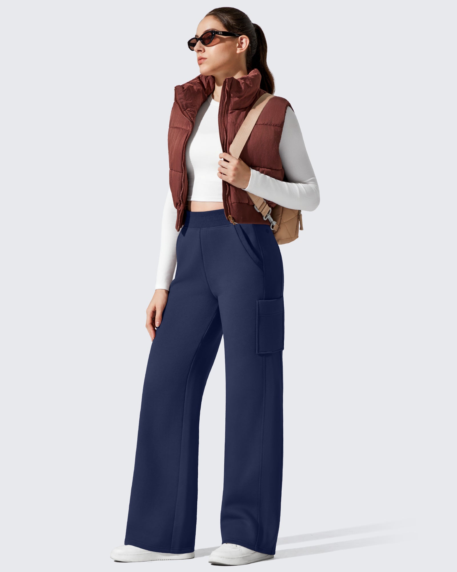G4Free - Flurrylux Cargo Fleece Lined Thermal Wide Leg Trousers -GF25J731AA-S