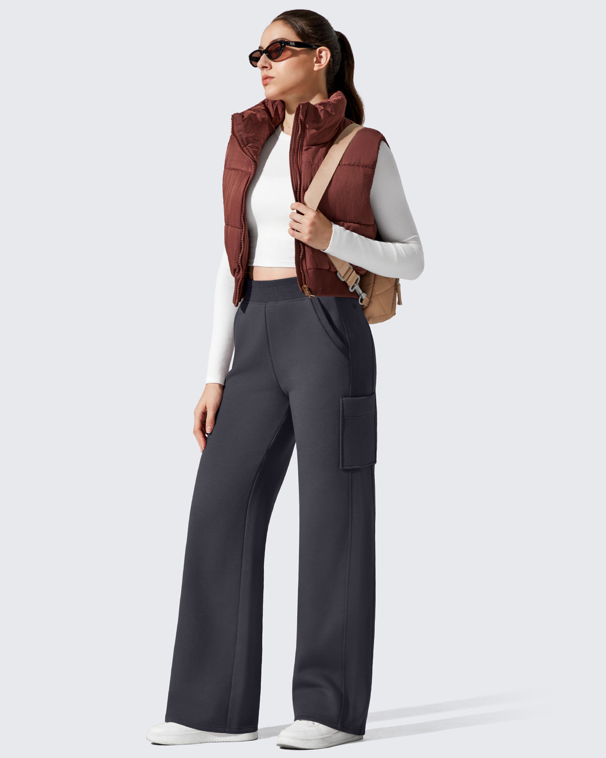 G4Free - Flurrylux Cargo Fleece Lined Thermal Wide Leg Trousers -GF25J731AA-S