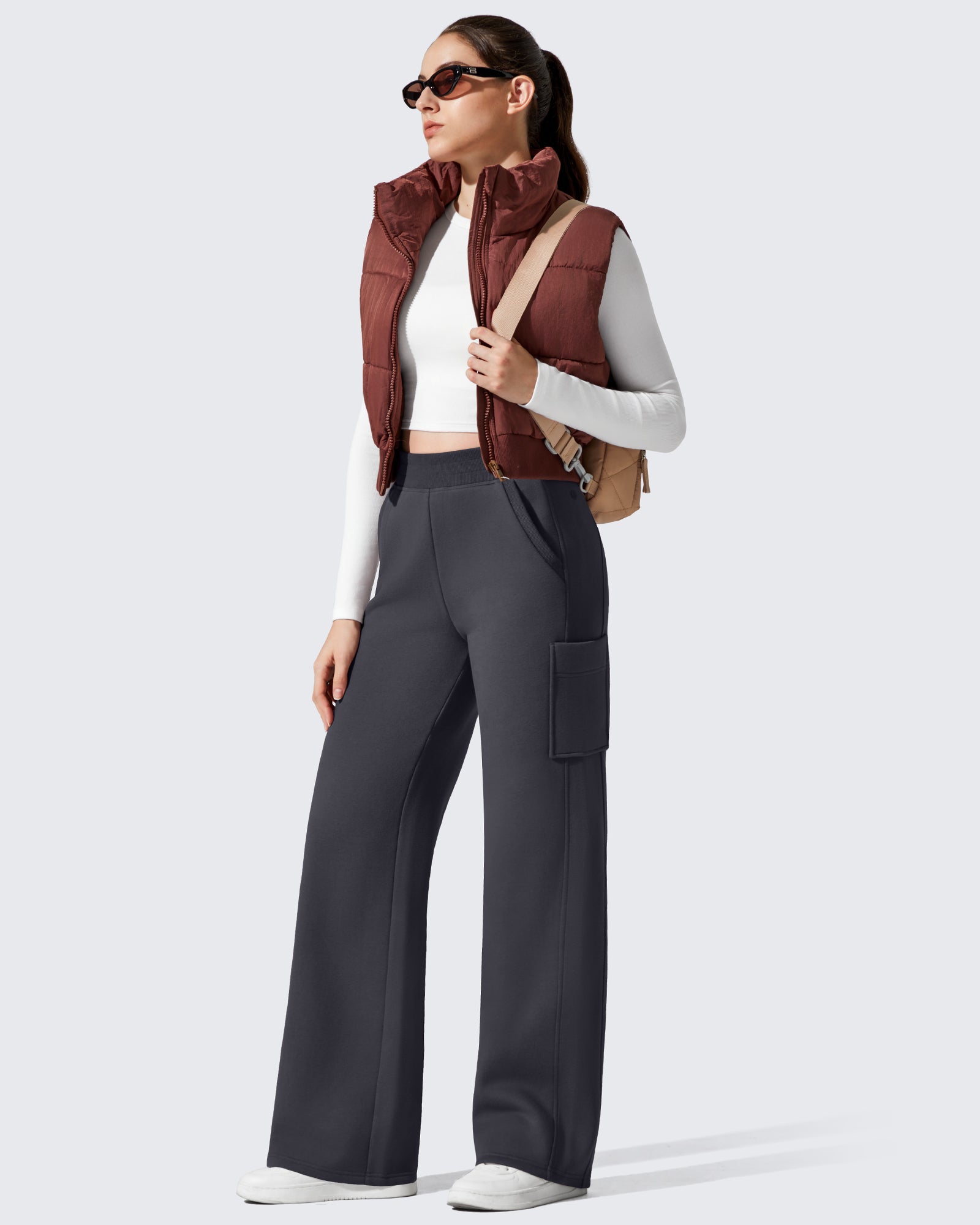 G4Free - Flurrylux Cargo Fleece Lined Thermal Wide Leg Trousers -GF25J731AA-S