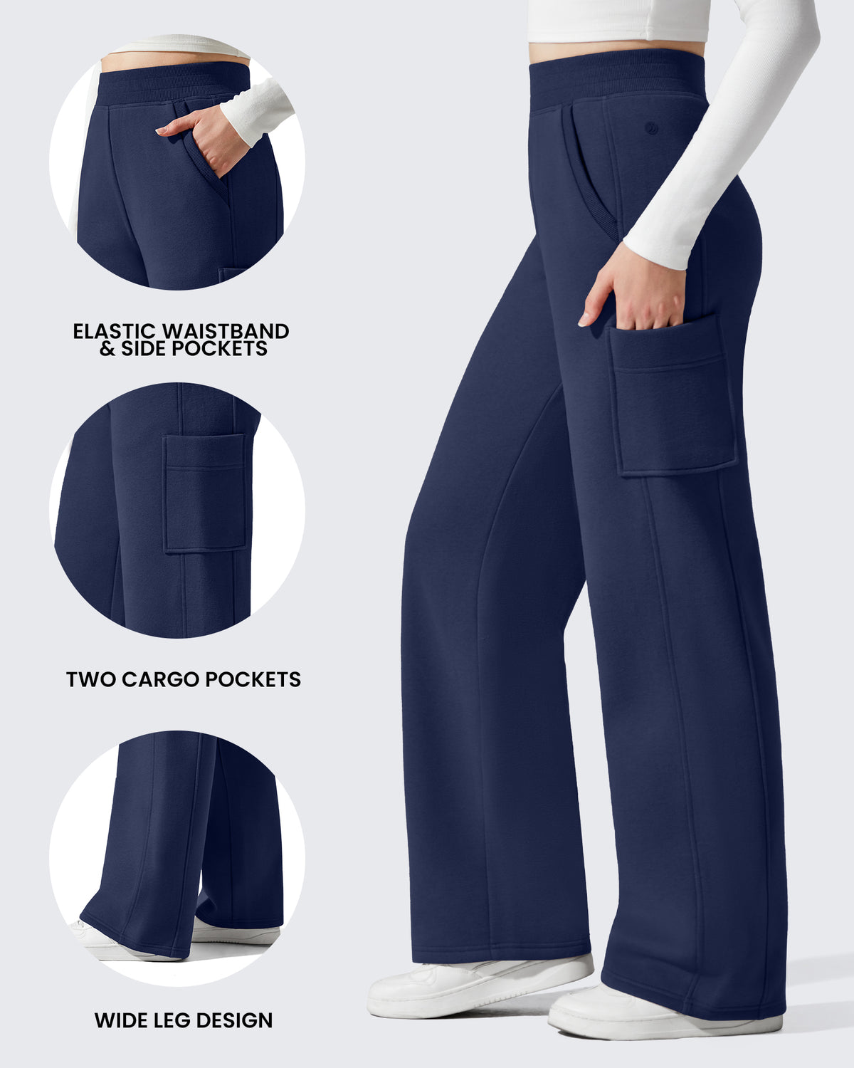G4Free - Flurrylux Cargo Fleece Lined Thermal Wide Leg Trousers -GF25J731AA-S