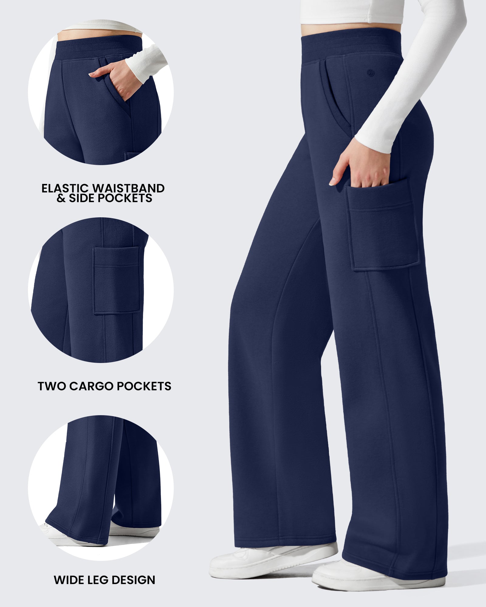 G4Free - Flurrylux Cargo Fleece Lined Thermal Wide Leg Trousers -GF25J731AA-S
