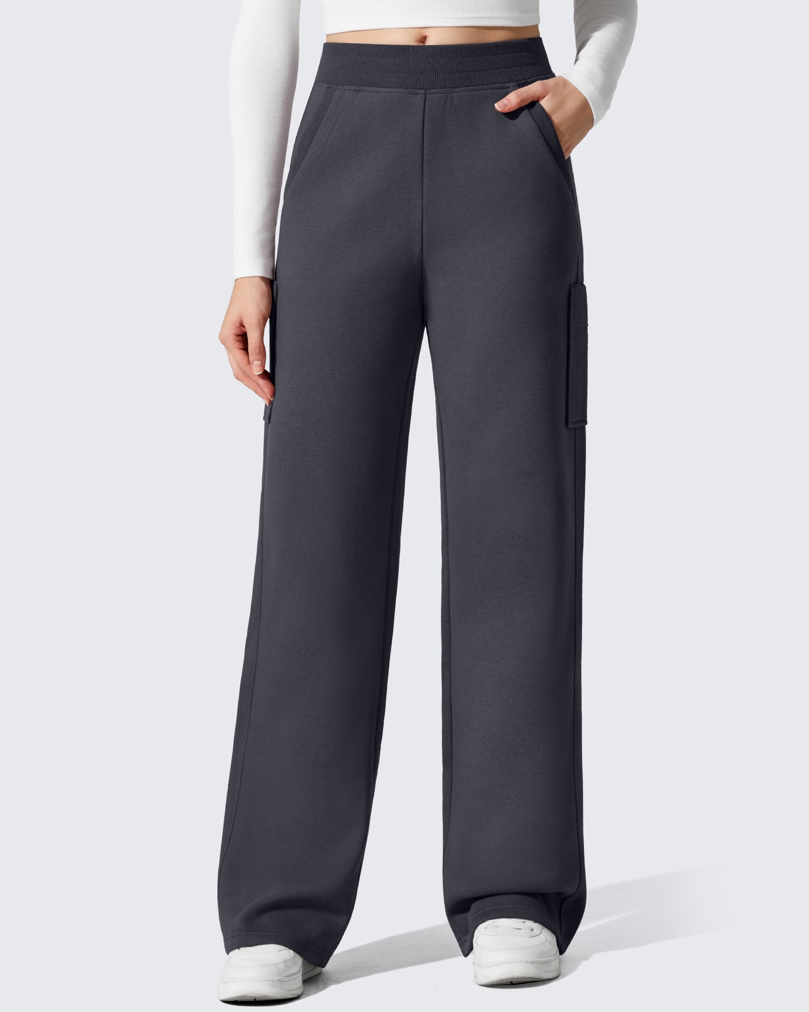 G4Free - Flurrylux Cargo Fleece Lined Thermal Wide Leg Trousers -GF25J731AA-S