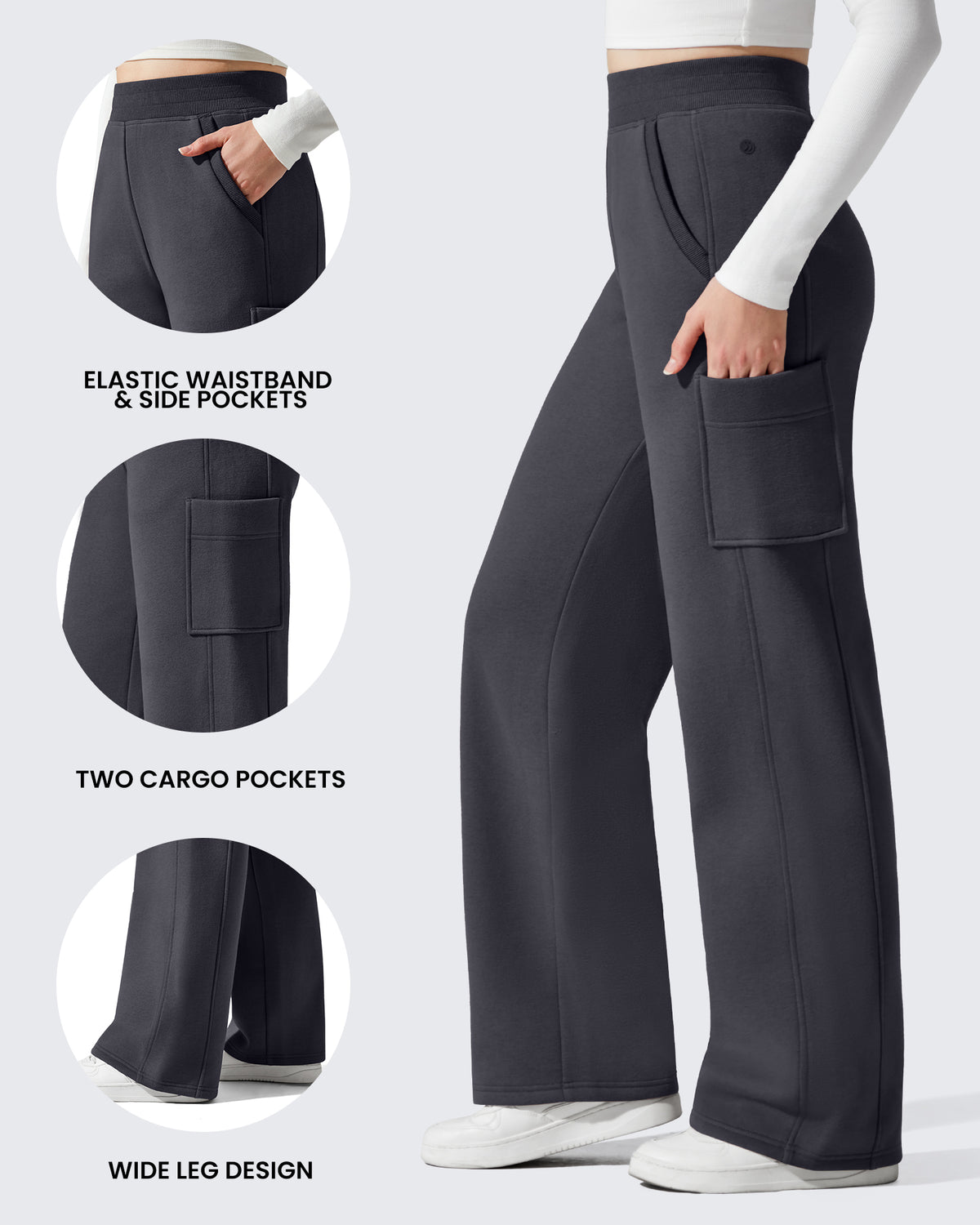 G4Free - Flurrylux Cargo Fleece Lined Thermal Wide Leg Trousers -GF25J731AA-S