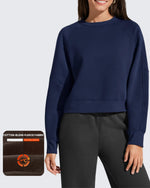 G4Free - Flurrylux Cropped Crewneck Fleece Lined Pullover  Sweatshirts -GF25F756BF-XS