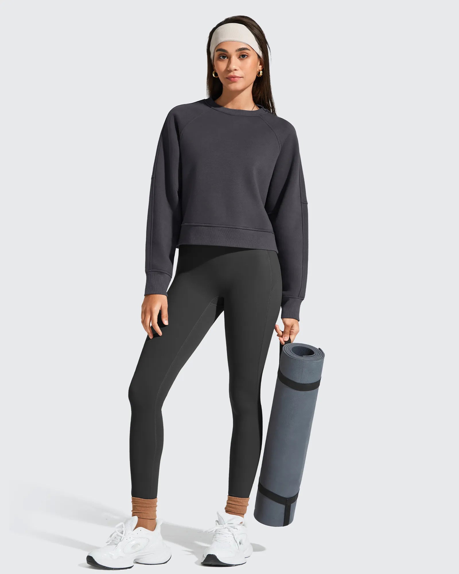 G4Free - Flurrylux Cropped Crewneck Fleece Lined Pullover  Sweatshirts -GF25F756CF-XS