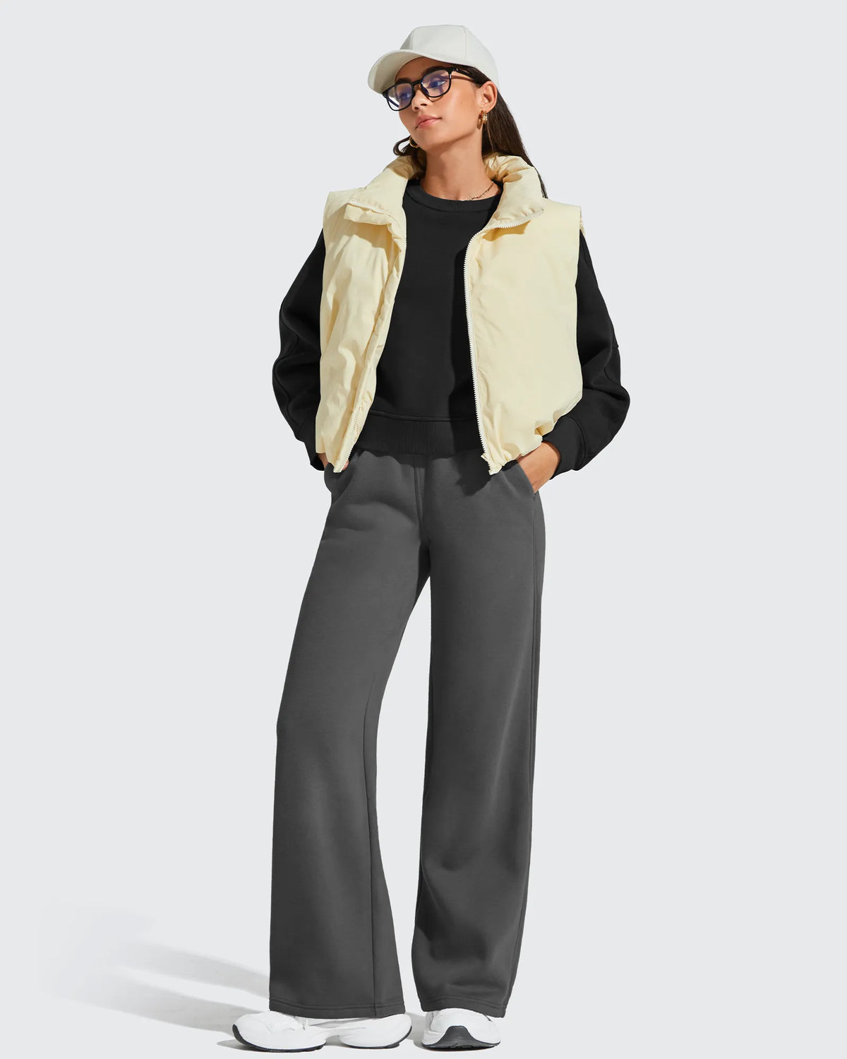 G4Free - Flurrylux Cropped Crewneck Fleece Lined Pullover  Sweatshirts -GF25F756CF-XS