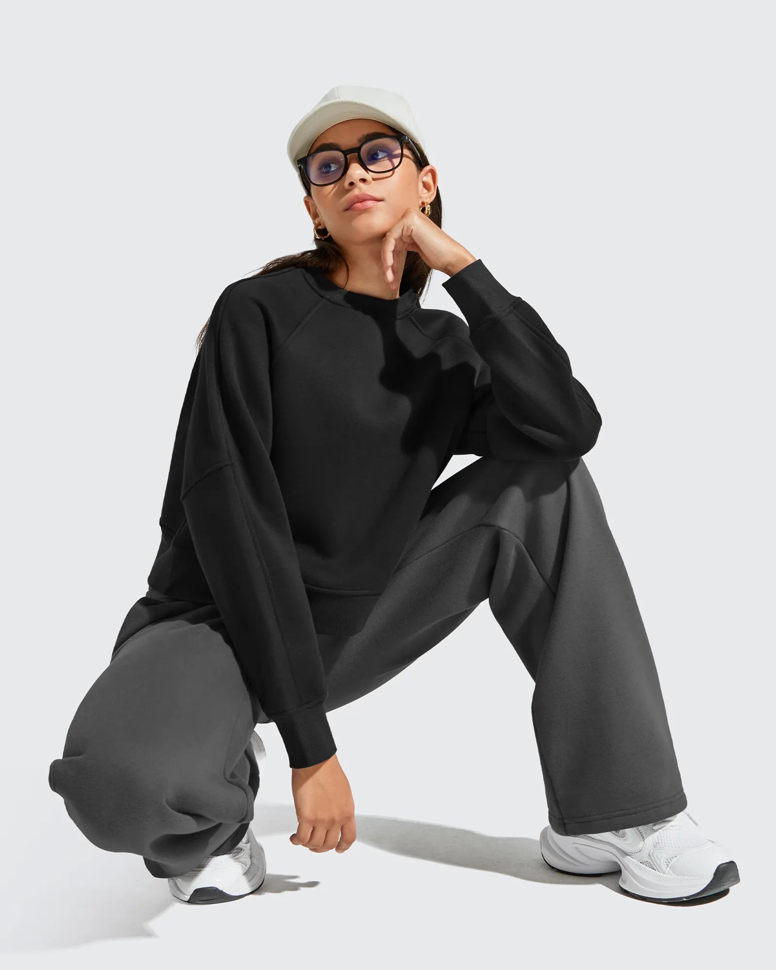 G4Free - Flurrylux Cropped Crewneck Fleece Lined Pullover  Sweatshirts -GF25F756CF-XS