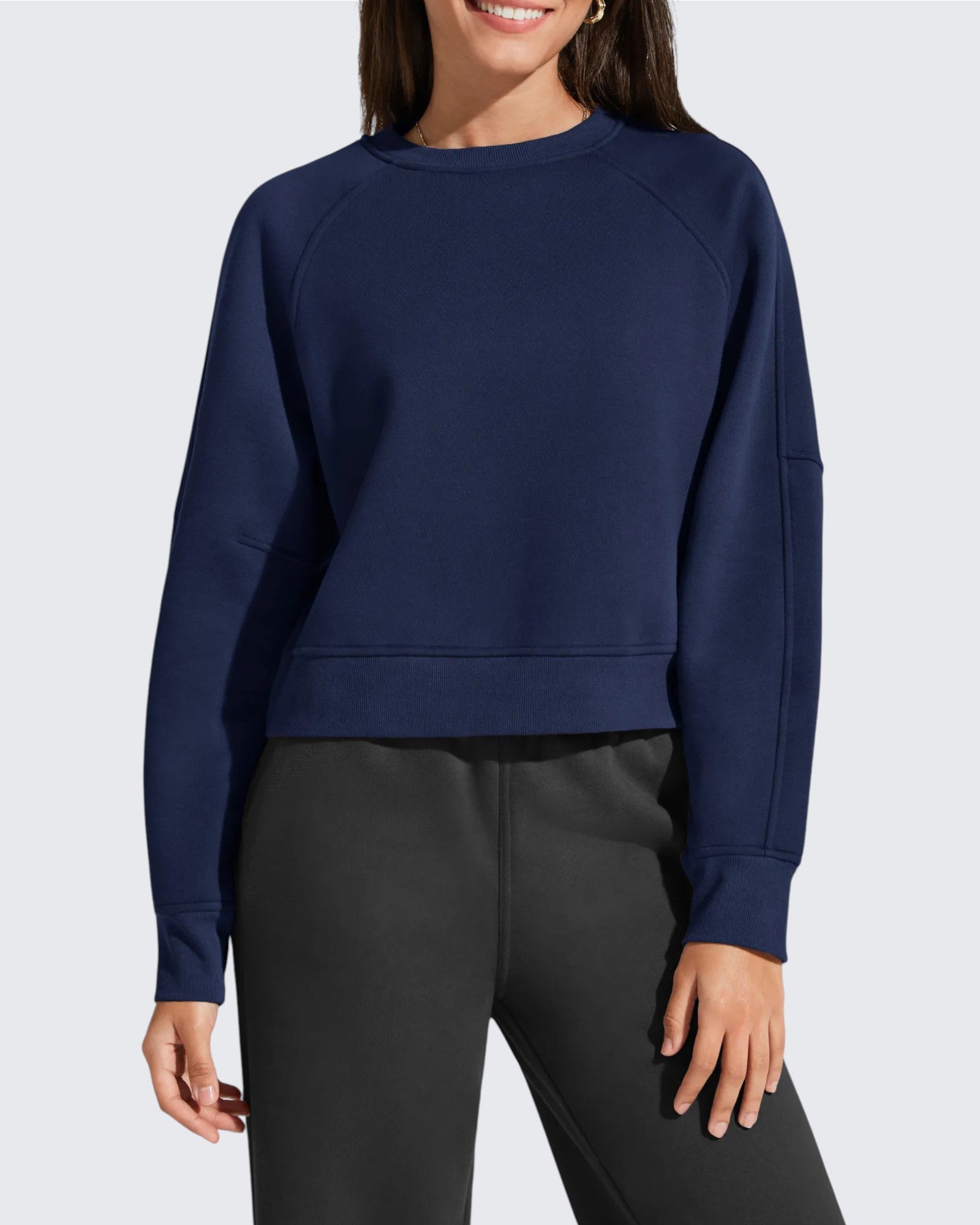 G4Free - Flurrylux Cropped Crewneck Fleece Lined Pullover  Sweatshirts -GF25F756CF-XS