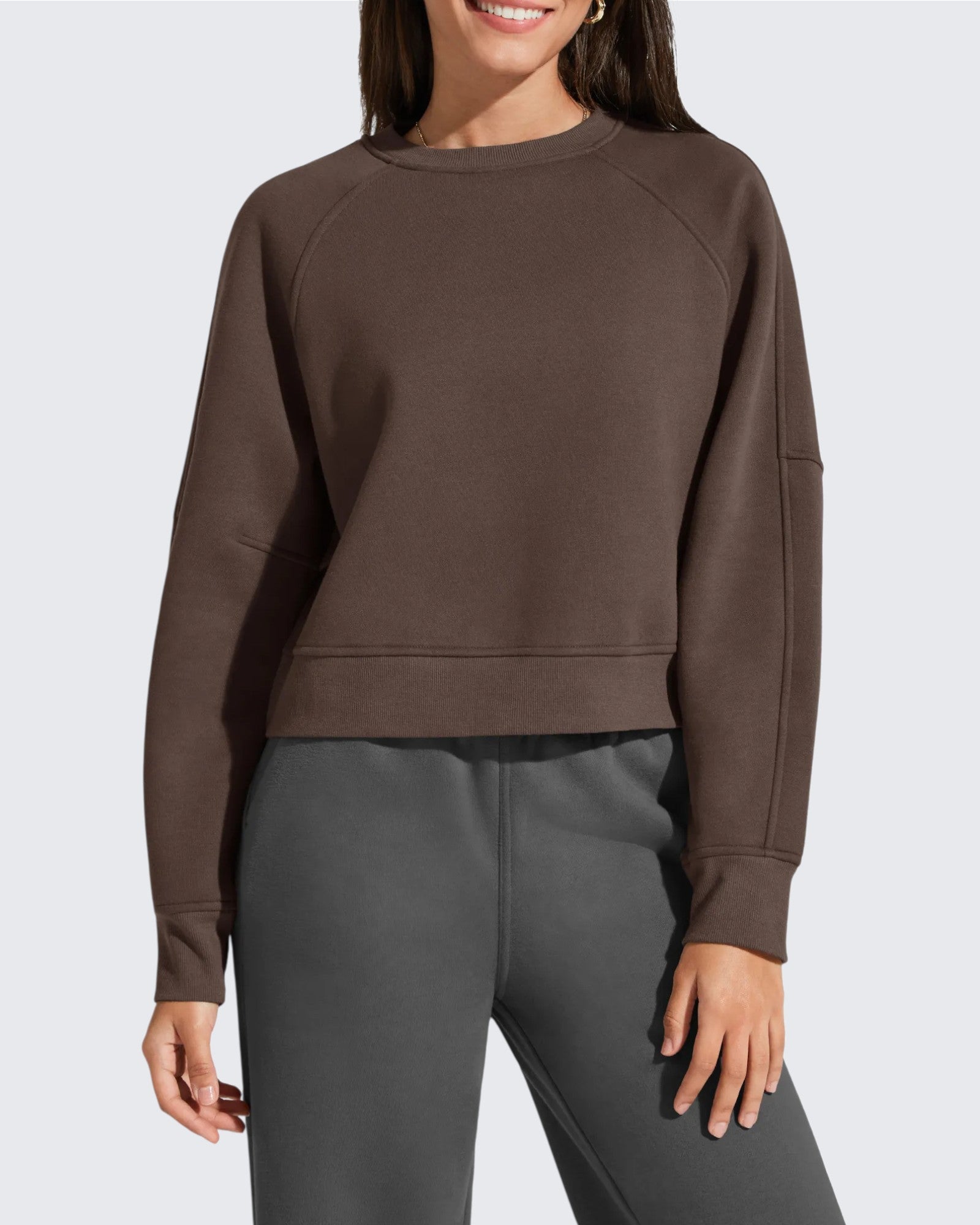 G4Free - Flurrylux Cropped Crewneck Fleece Lined Pullover  Sweatshirts -GF25F756CF-XS