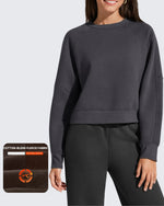 G4Free - Flurrylux Cropped Crewneck Fleece Lined Pullover  Sweatshirts -GF25F756CF-XS