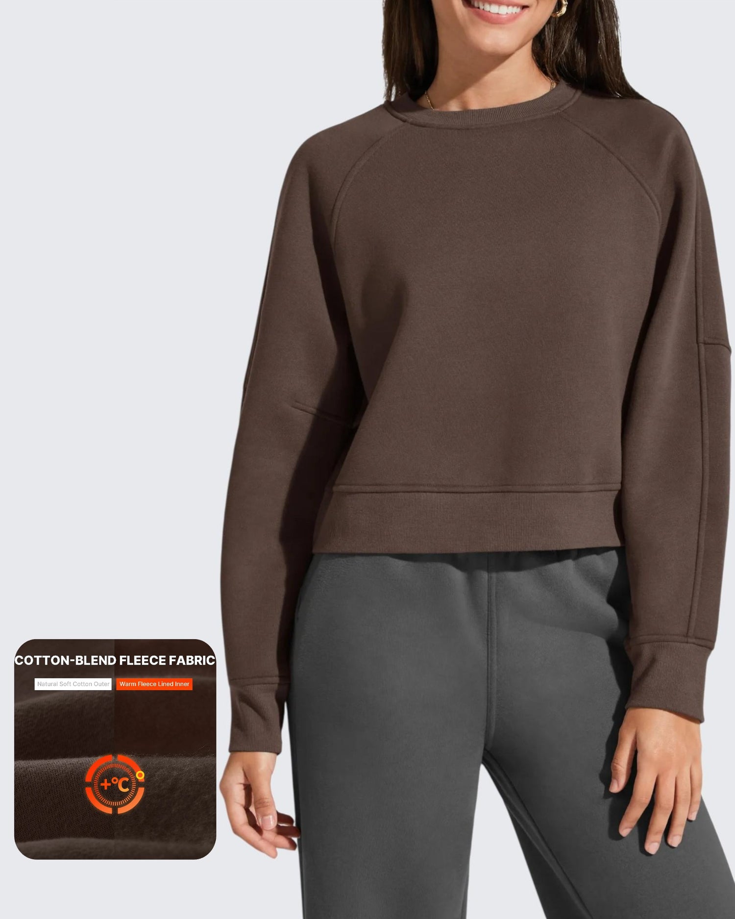 G4Free - Flurrylux Cropped Crewneck Fleece Lined Pullover  Sweatshirts -GF25F756DF-XS