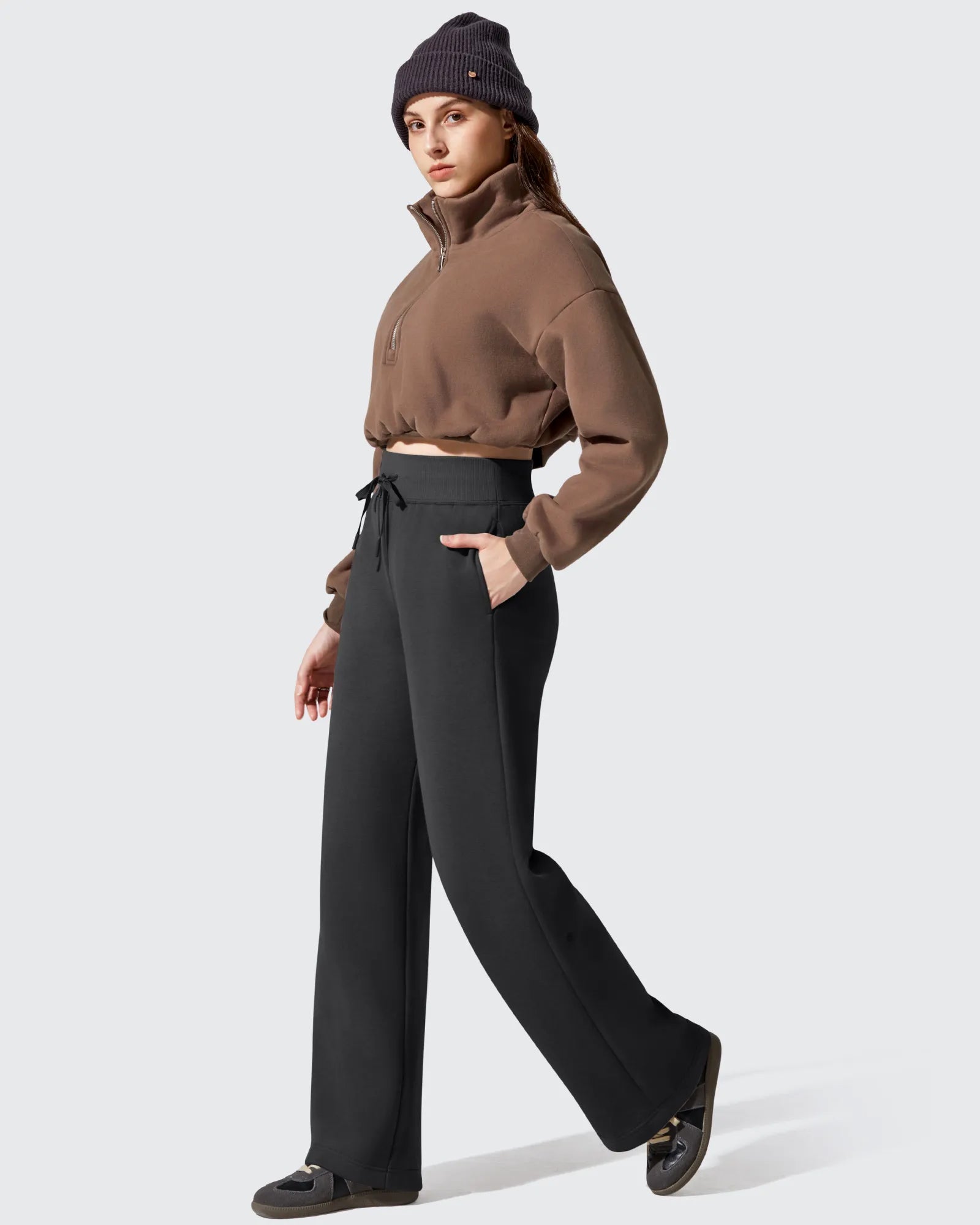 G4Free - Flurrylux Fleece Lined Drawstring Cotton Thermal Pants -GF25J707AF-XS