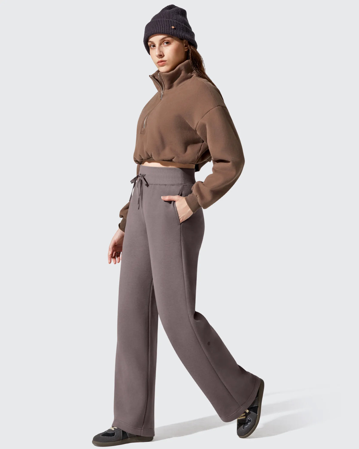 G4Free - Flurrylux Fleece Lined Drawstring Cotton Thermal Pants -GF25J707AF-XS