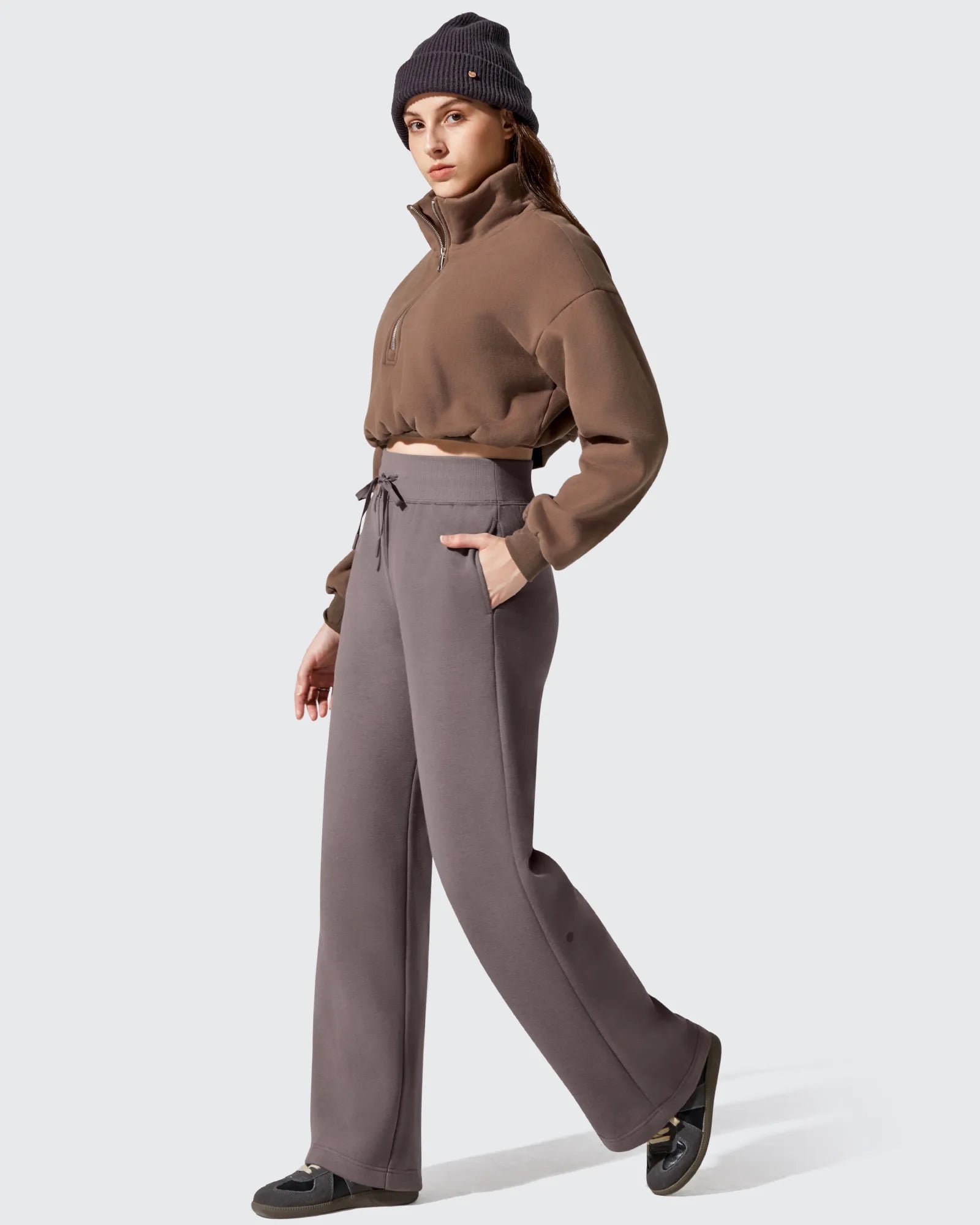 G4Free - Flurrylux Fleece Lined Drawstring Cotton Thermal Pants -GF25J707AF-XS