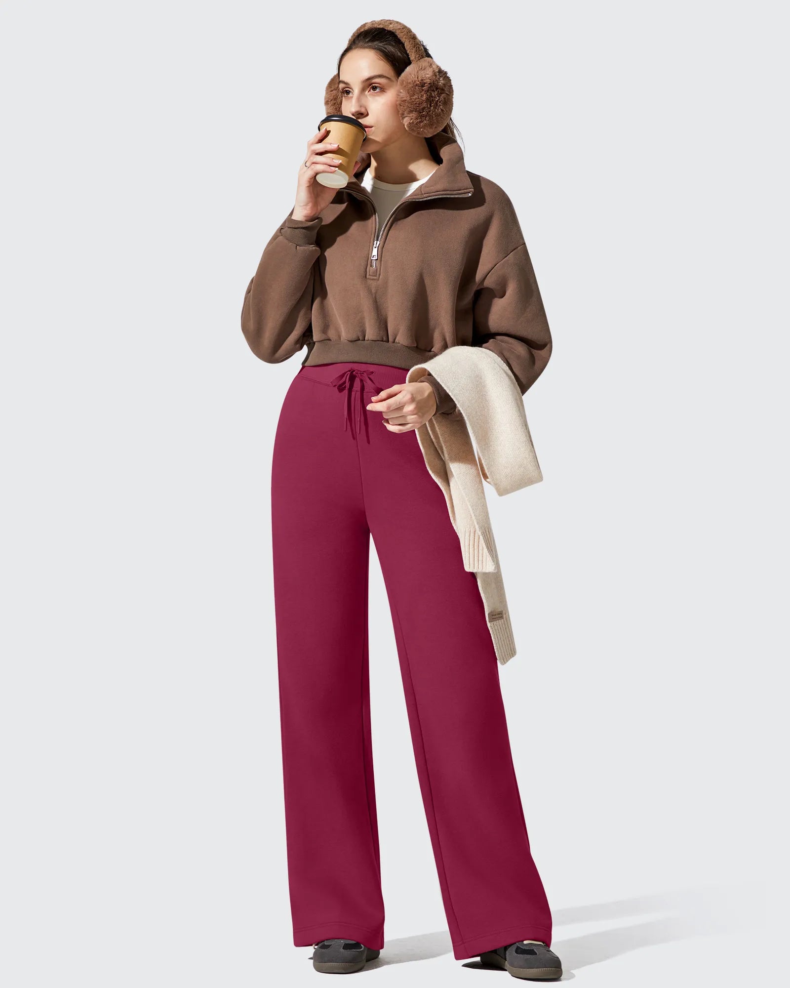G4Free - Flurrylux Fleece Lined Drawstring Cotton Thermal Pants -GF25J707AF-XS