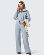 G4Free - Flurrylux Fleece Lined Drawstring Cotton Thermal Pants -GF25J707AF-XS