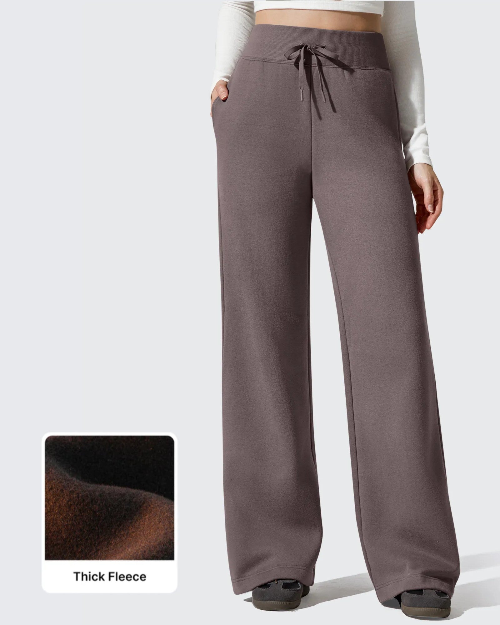 G4Free - Flurrylux Fleece Lined Drawstring Cotton Thermal Pants -GF25J707CF-XS