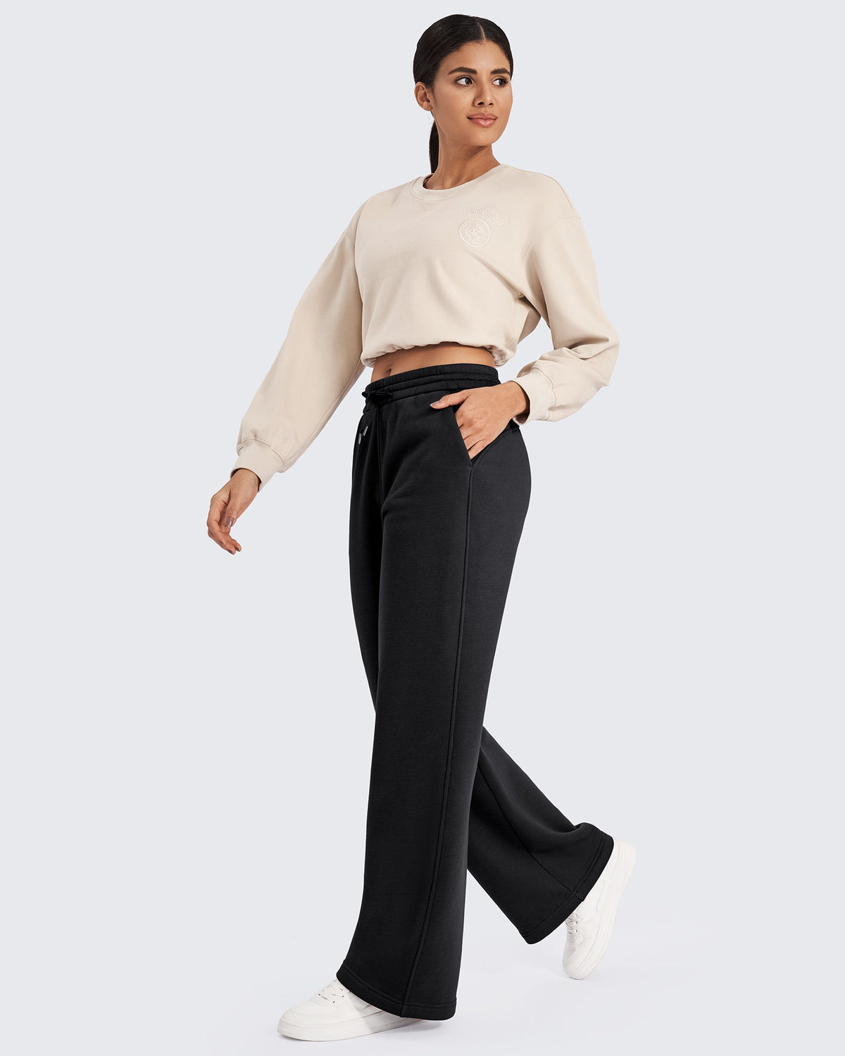 G4Free - Flurrylux Fleece Lined Drawstring High-Waist Pants -GF24J280AA-S