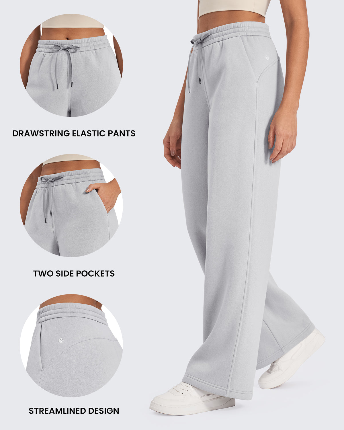 G4Free - Flurrylux Fleece Lined Drawstring High-Waist Pants -GF24J280AA-S