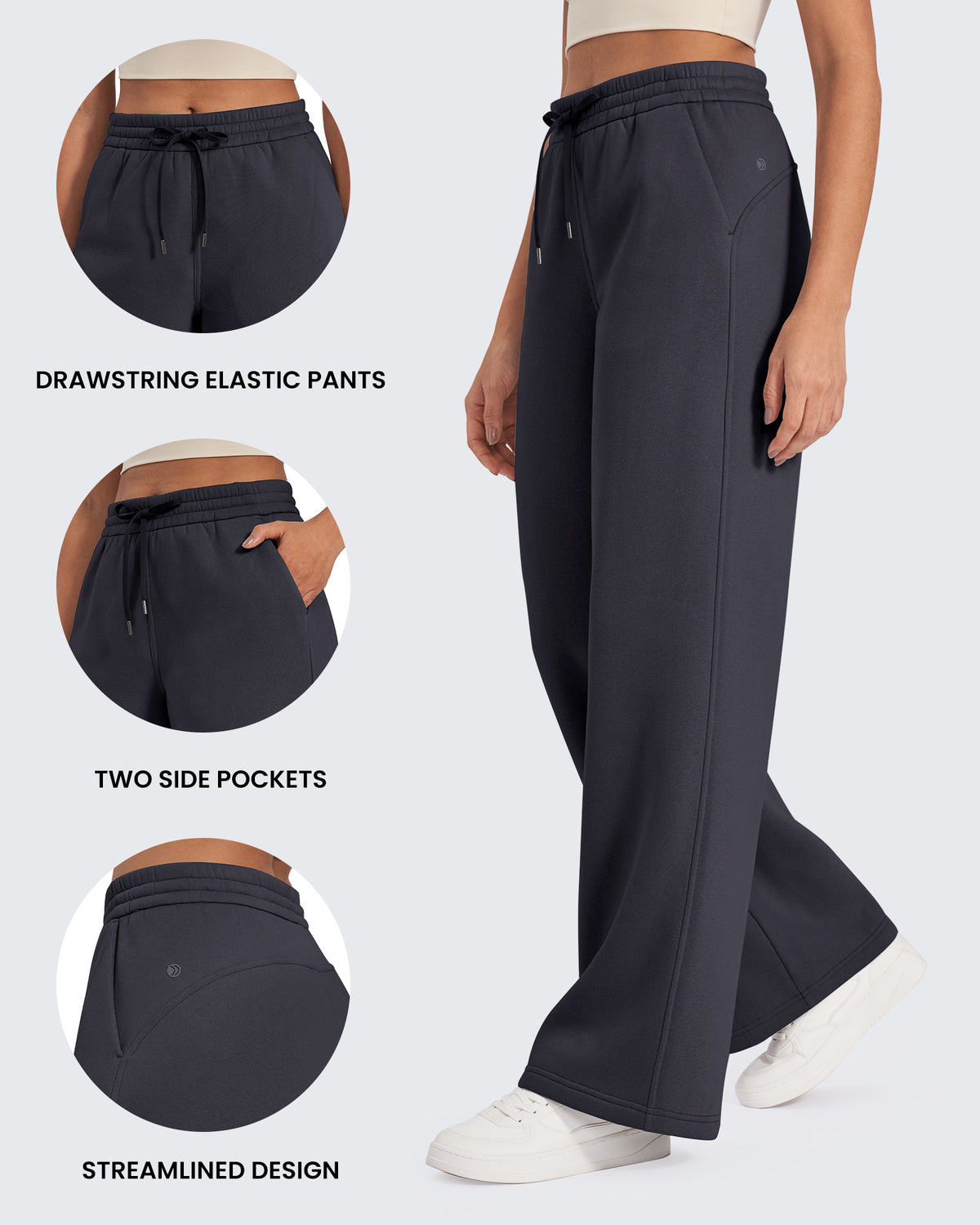 G4Free - Flurrylux Fleece Lined Drawstring High-Waist Pants -GF24J280AA-S