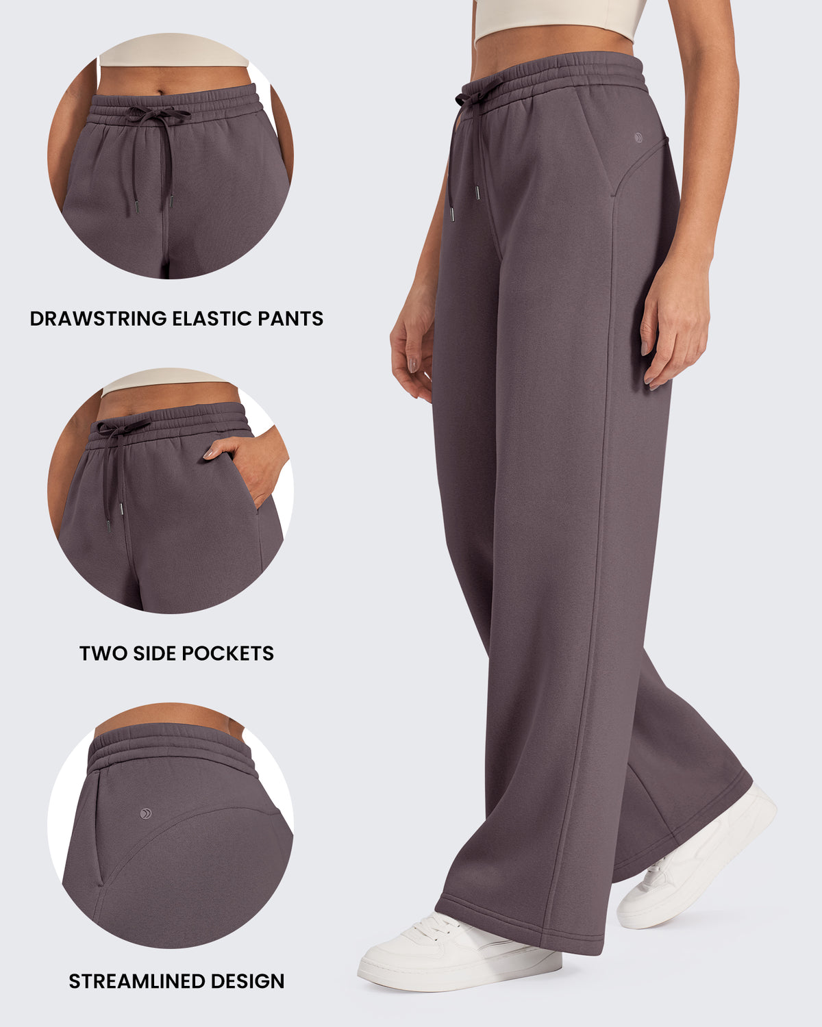 G4Free - Flurrylux Fleece Lined Drawstring High-Waist Pants -GF24J280AA-S