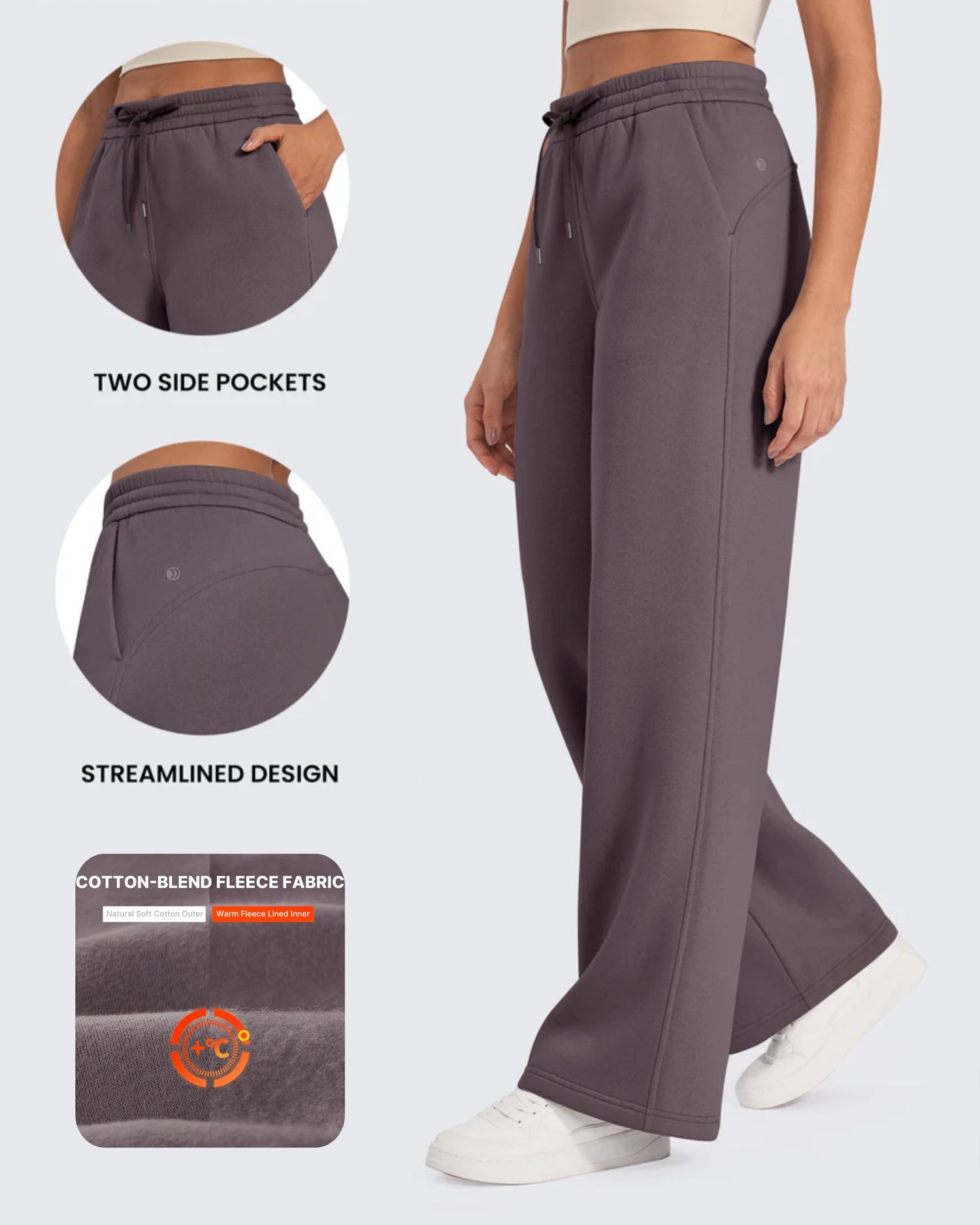 G4Free - Flurrylux Fleece Lined Drawstring High-Waist Pants -GF24J280AA-S