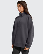 G4Free - Flurrylux Fleece Lined Half Zip Oversized Sweatshirts -GF25F758AA-S