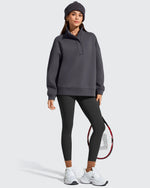 G4Free - Flurrylux Fleece Lined Half Zip Oversized Sweatshirts -GF25F758AA-S