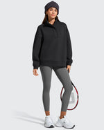 G4Free - Flurrylux Fleece Lined Half Zip Oversized Sweatshirts -GF25F758AA-S